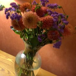 Fresh cut flowers in our room. Fresh cut flowers in our room.