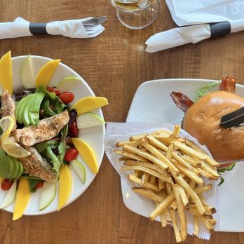 Wild Carvery - Salmon and Pear Salad and Surf and Turf burger. - Breakfast & Brunch Near Me - Burbank, California