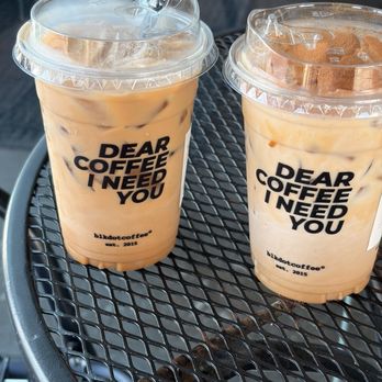 Blk Dot Coffee - Iced Spanish Latte Iced & Vanilla Maplenut Latte - Breakfast & Brunch Near Me - Cypress, California