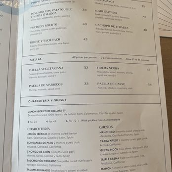 Suspiro - Dinner menu - Spanish Near Me - San Jose, California Suspiro - Dinner menu - Spanish Near Me - San Jose, California