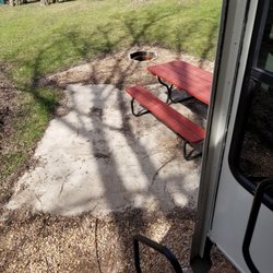 Minneapolis Southwest KOA - Looking out our RV's door.