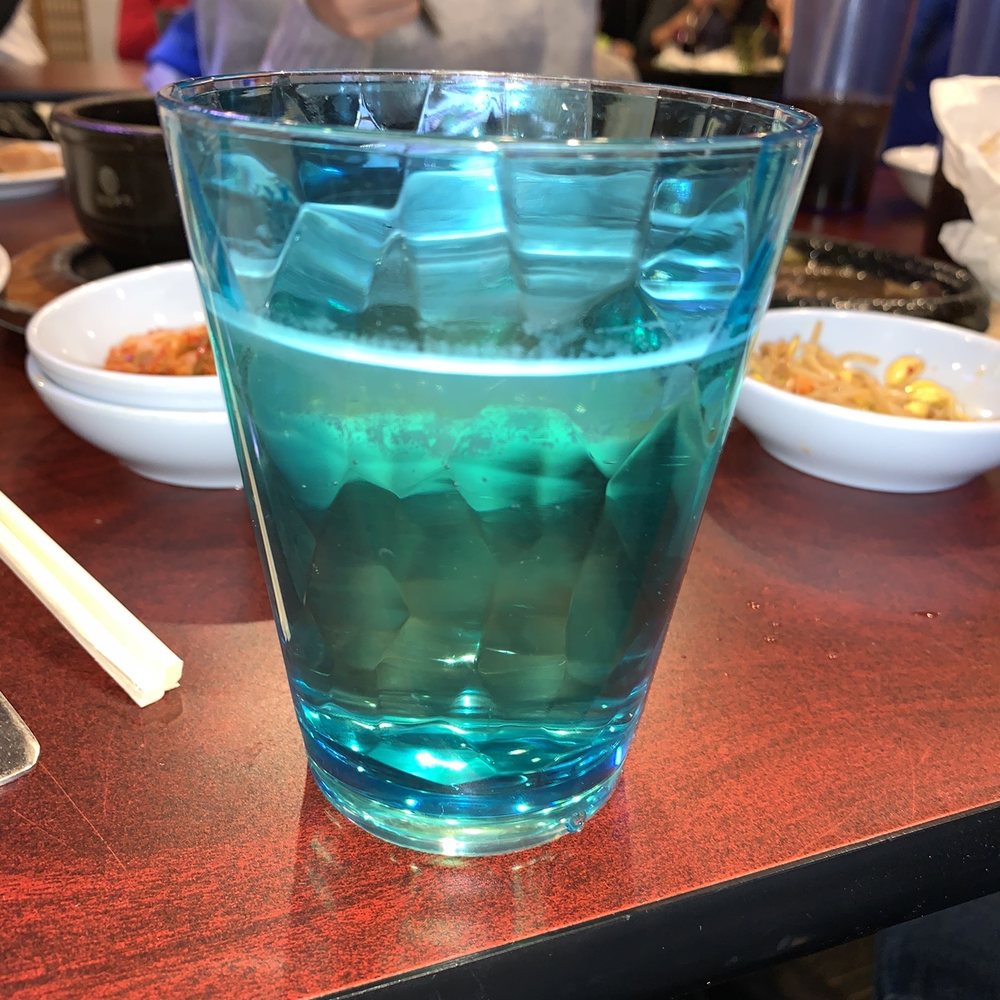 Emonae Korean BBQ - This they said Hot but it's not. So cold and some kind bubbles on top water - Korean Near Me - Grand Rapids, Michigan