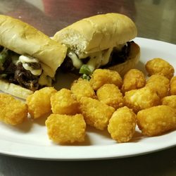 Chucks Bar & Grill - Philly & tots, or can get fresh hand cut french fries...