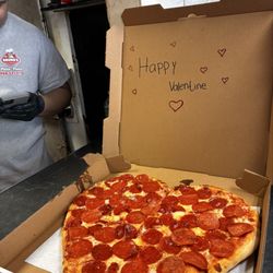 Happy valentine's  $25 for heart shape pizza and 2 cans of soda, just on February 14 !