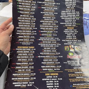 AappaKadai - Menu, side2 - Indian Near Me - Santa Clara, California