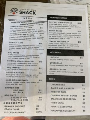 Menu photo 2 Corner BBQ Shack McKinney, TX