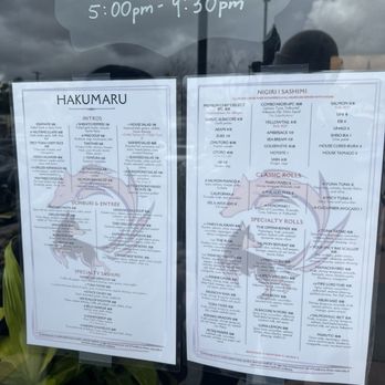 Hakumaru - Menu - Japanese Near Me - San Diego, California