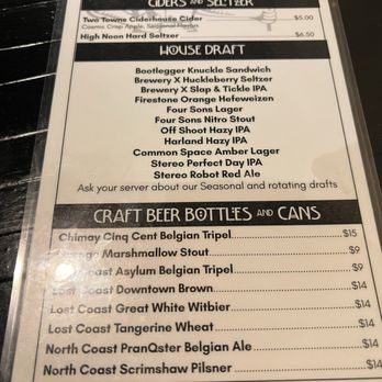 Craftsman Wood Fired Pizza - The short beer menu - Pizza Near Me - Placentia, California Craftsman Wood Fired Pizza - The short beer menu - Pizza Near Me - Placentia, California