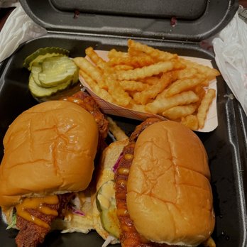 Dave's Hot Chicken - Two Dave's #2 2 Sliders w/ Fries - Chicken Shop Near Me - Irvine, California Dave's Hot Chicken - Two Dave's #2 2 Sliders w/ Fries - Chicken Shop Near Me - Irvine, California