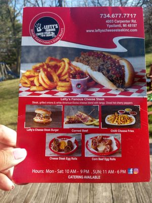 Menu photo 2 Lefty's Ypsilanti, MI