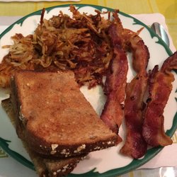 Vintage Cafe - Side orders of 12-grain toast, bacon, and the BEST hash browns ever!