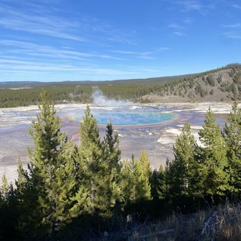 Grand Prismatic Spring - View from the overlook on Fairy Falls Trail - Landmarks & Historical Buildings Near Me Grand Prismatic Spring - View from the overlook on Fairy Falls Trail - Landmarks & Historical Buildings Near Me