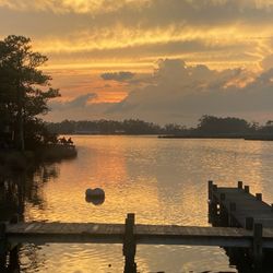 Blue Crab Tavern - Sunset views from the back deck.