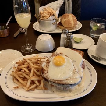 Rochambeau - Croque Madam, Pomme Frittes, coffee and a Mimosa. Very good stuff. - French Near Me - Boston, Massachusetts Rochambeau - Croque Madam, Pomme Frittes, coffee and a Mimosa. Very good stuff. - French Near Me - Boston, Massachusetts