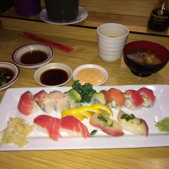 Sumin's Restaurant - Sushi & Nigiri combo (rainbow roll with hamach nigiri) - Japanese Near Me - Coos Bay, Oregon