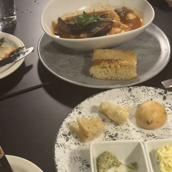 Scelto - The clams, mussels appetizer and bread plate with butter - Italian Near Me - Sandy, Utah