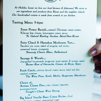 Hukilau Lanai - Tasting menu Sep 2011 - Seafood Near Me - Kapaa, Hawaii