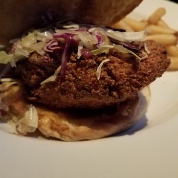 Yard House - Hot Chicken Sandwich, the spicy sweet slaw makes it - Bars Near Me - Westlake, Ohio Yard House - Hot Chicken Sandwich, the spicy sweet slaw makes it - Bars Near Me - Westlake, Ohio