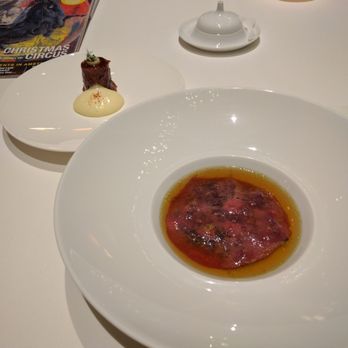 Flore  - Thinly sliced dairy cow and BBQ oxtail with polenta - French Near Me - Amsterdam, New Hampshire