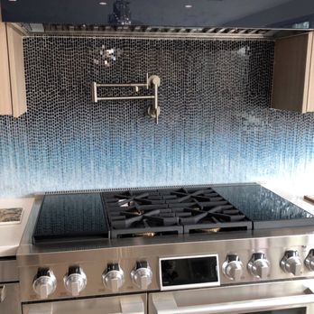 Westside Tile and Stone - Cooker backsplash. Billie Ombré tile on the four backsplashes. - Building Supplies Near Me - Canoga Park, California