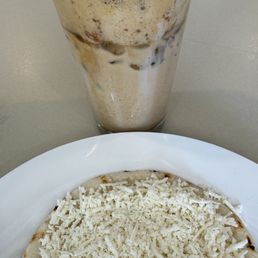 My Arepa and Tres Leches latte. Both so good!