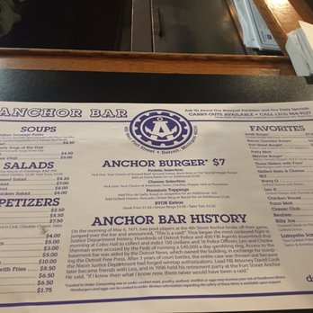 Anchor Bar - Menu - Pubs Near Me - Detroit, Michigan Anchor Bar - Menu - Pubs Near Me - Detroit, Michigan