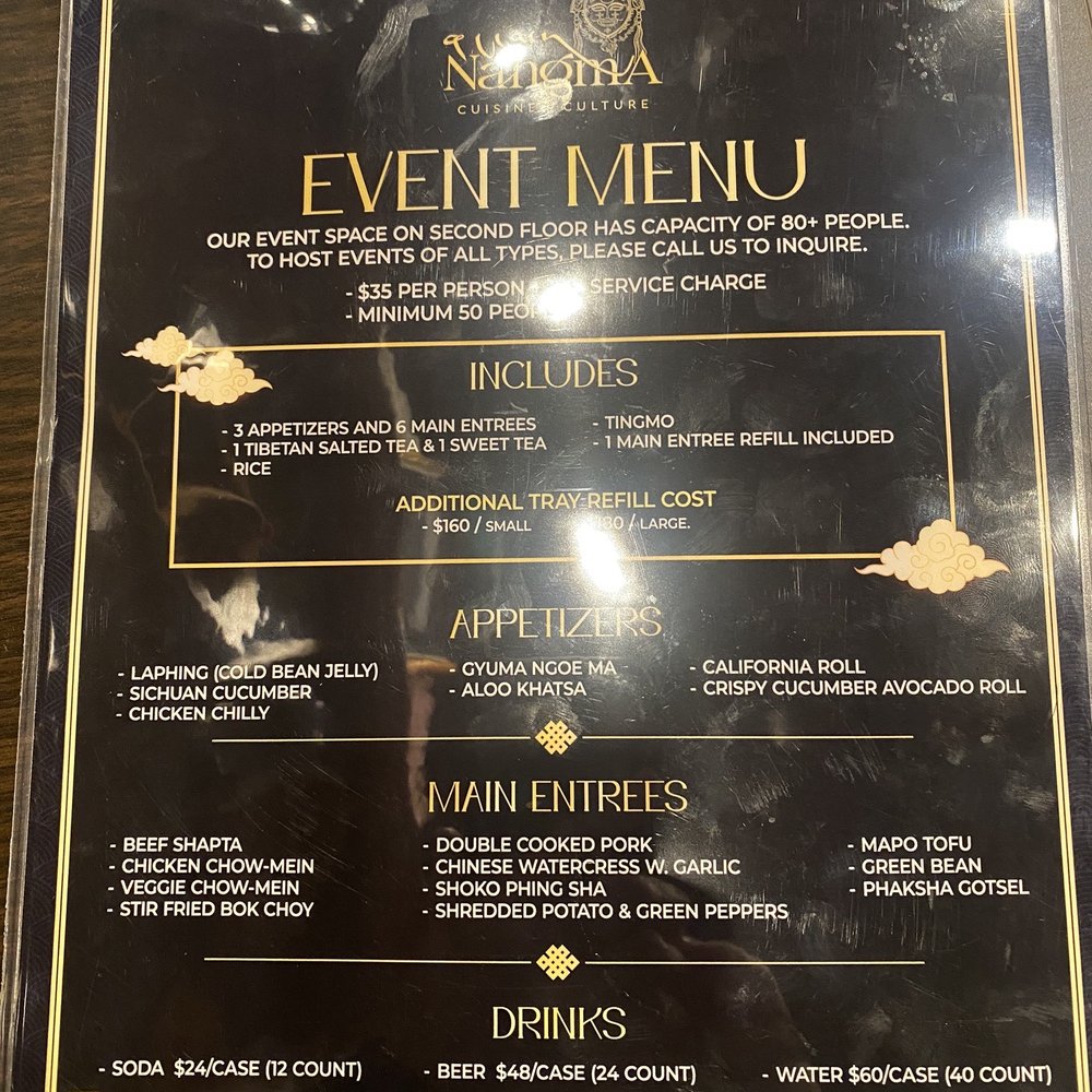 Nangma Restaurant - Event menu - Asian Fusion Near Me - Elmhurst, New York Nangma Restaurant - Event menu - Asian Fusion Near Me - Elmhurst, New York