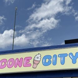 Cone City - Charming and Nostalgic Roadside Sign for Cone City, Capturing the Beauty of Yesteryears!
