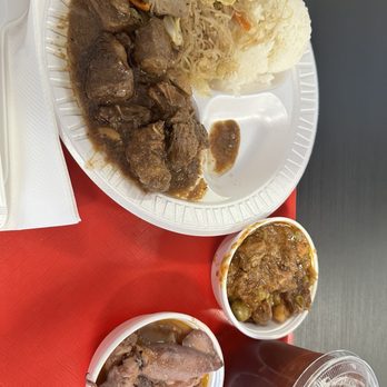 Nanay's - Pork adobo and rice, but I forgot the other foods name - Filipino Near Me - Chandler, Arizona