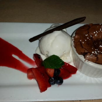 Daniel's Broiler - Leschi - Valrhona chocolate cake with vanilla ice cream - Seafood Near Me - Seattle, Washington
