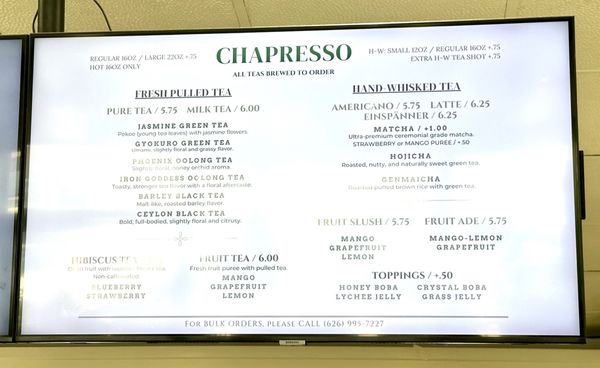 Menu photo 1 Chapresso San Marino, CA Menu photo 1 Chapresso San Marino, CA