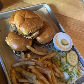 BJ's Restaurant & Brewhouse - Sliders w/ fries, lettuce, pickles, & ranch - Pizza Near Me - Salinas, California