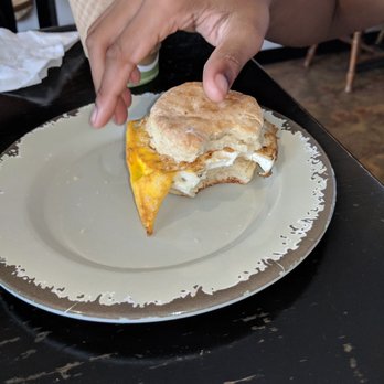 Local Eats - Angel biscuit egg and cheese. It was so good we ordered another for the road - Grocery Near Me - Palmyra, Virginia