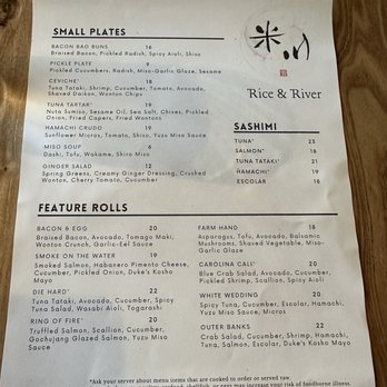 Rice and River - Menu - Sushi Bars Near Me - Washington, North Carolina Rice and River - Menu - Sushi Bars Near Me - Washington, North Carolina