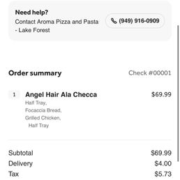 Receipt of my catering order.  Very much worth it.