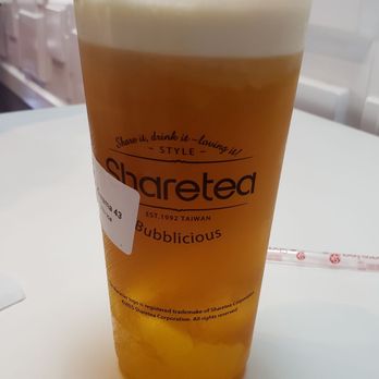 Sharetea - Mango green tea crema with Aiyu jelly - Coffee & Tea Near Me - San Diego, California