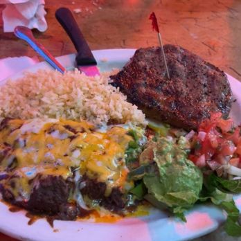 Texas Chili Parlor - Steak & Enchilada Combo - American Near Me - Austin, Texas Texas Chili Parlor - Steak & Enchilada Combo - American Near Me - Austin, Texas