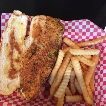 Kravers Seafood - Daphne - Blackened snapper sandwich. And that's the half order combo - Seafood Near Me - Daphne, Alabama Kravers Seafood - Daphne - Blackened snapper sandwich. And that's the half order combo - Seafood Near Me - Daphne, Alabama