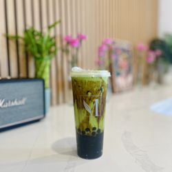 M TeaShop - Premium brown sugar matcha with boba