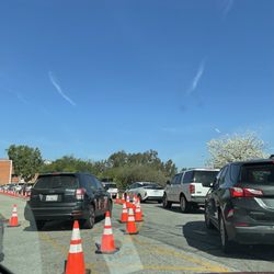 California State University Los Angeles - Drive Thru Vaccination line. Hubby is getting J&J today.