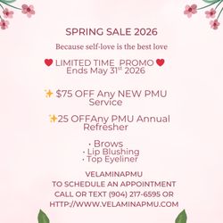 Velamina PMU Studio - Spring Sale 2026