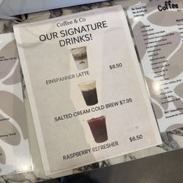 Signature drinks prices