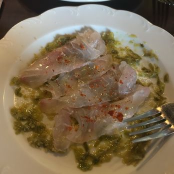 St Pierre Steak And Seafood - Green Onion Crudo. I loved this, none of the flavors were over - powering. - Seafood Near Me - Minneapolis, Minnesota St Pierre Steak And Seafood - Green Onion Crudo. I loved this, none of the flavors were over - powering. - Seafood Near Me - Minneapolis, Minnesota