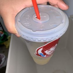 Wendy's - Pineapple Mango Lemonade with nail clipping