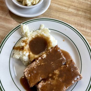 19 Main St Luncheonette - meatloaf special. mashed w gravy. mac salad. - American Near Me - Chester, New York