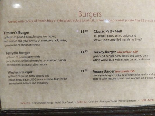 Menu photo 3 Timbers At the Lodge Roseville, CA