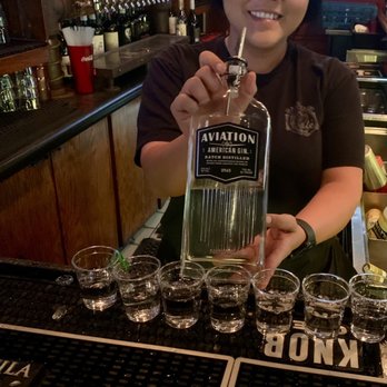 Ragtime Cafe - Bartender showing Aviation Gin - Cafes Near Me - Hoover, Alabama