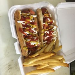 Combo de 2 hot dogs enrollados en tocino