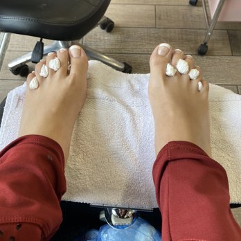 Be Polished Nails - Pedicure for white French nails - Nail Salons Near Me - San Marcos, California Be Polished Nails - Pedicure for white French nails - Nail Salons Near Me - San Marcos, California