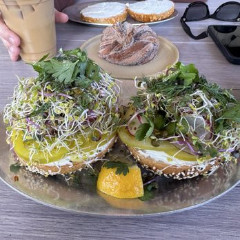 Boil & Bake - Through the Garden on sesame bagel - Bagels Near Me - Costa Mesa, California